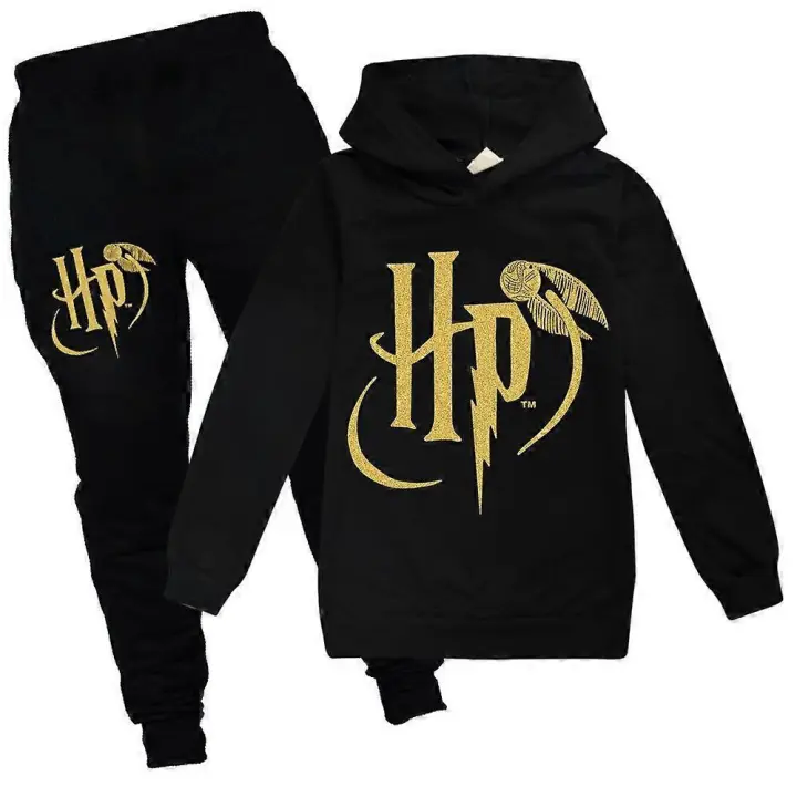 2 unids/set 7-14 años niños niñas Harry Potter sudaderas con capucha y pantalones de chándal jogging chándal sudadera SetY BSSM - 1