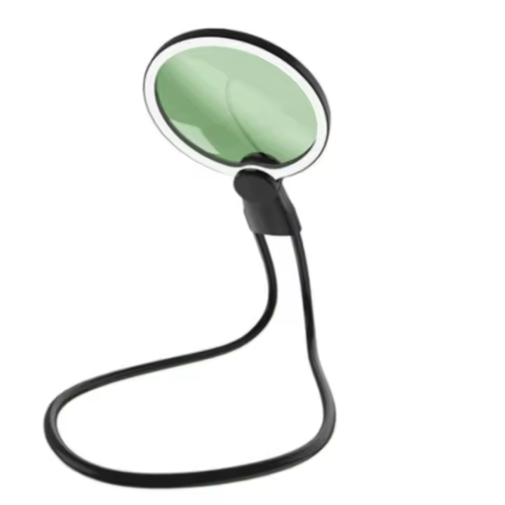 Lupa con luz para leer: lupa manos libres 5X para uso en el cuello para personas mayores, costura de baja visión para personas mayores - 1