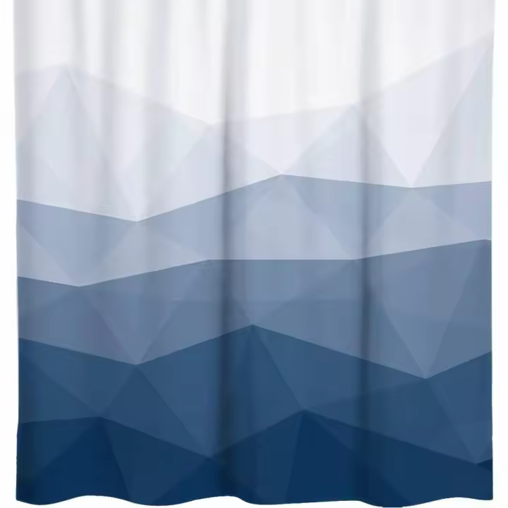 Cortina Ducha Antimoho Azul Marino Degradado Poliester Tela Impermeable Lavable Pequeña Cortinas Baño Originales 180x180 cm - 1