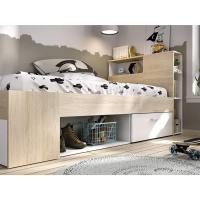 , Cama Compacta de 90 x 190 con Cajones, Blanco, 96 x 99 x 218 cm - details 11