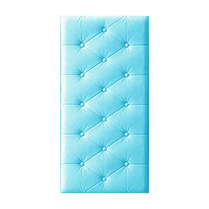 3D Leather Cladded Decor Wall Panel, Shockproof Peel and Stick Wall Sticker Soft Cushion for TV Walls, Children's Bedroom - 1