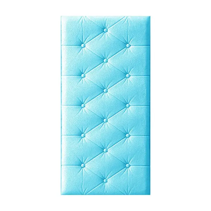 3D Leather Cladded Decor Wall Panel, Shockproof Peel and Stick Wall Sticker Soft Cushion for TV Walls, Children's Bedroom - 1