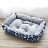 Cama acolchada de PANA con estampado para perro, canasto cálido de lana suave para gato y cachorro, color rosa - details 2