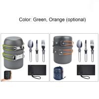 1 juego de utensilios de cocina portátiles, hechos de material de aleación de aluminio duro, ollas para acampar al aire libre para 1-2 personas, cocinar y hornear - details 6