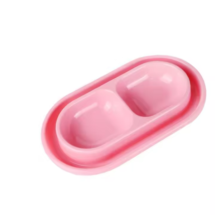 Cuencos dobles de plástico para alimentación de mascotas, alimentador de agua impermeable para alimentos para mascotas, dispensador portátil antihormigas para perros - 1