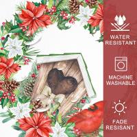 Navidad Poinsettia ral mantel rectangular decoración del banquete de boda invierno Navidad wer manteles a cuadros decoraciones de Navidad - details 5