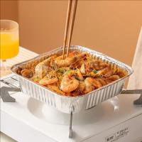Bandeja de papel de aluminio para alimentos, caja de papel de aluminio antiadherente reutilizable para horno, herramientas para hornear barbacoa, bandeja para freidora de aire resistente al aceite, 6/7/8 pulgadas, 10 Uds. - details 19