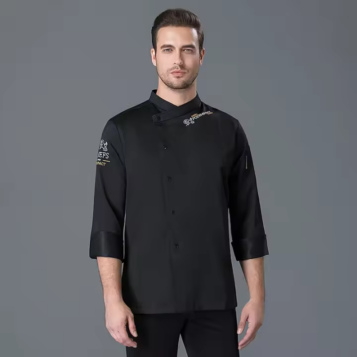 Uniforme de Chef para hombre, chaqueta para cocinar, camisa de cocina, camarera, servicio de comida rápida, Hotel, olla caliente, tienda de pasteles, abrigo con logo personalizado - 1