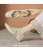 Zapatos Mary Jane con punta cuadrada y pequeña fragancia y tacón grueso - details 2