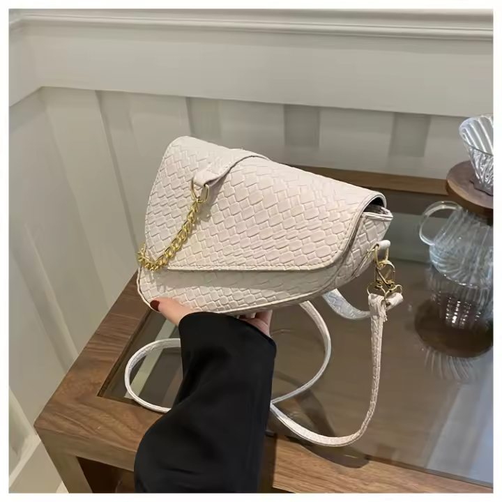 Bolso de Sillón Texturado para Mujer 2025 Bolso de Mano Retro Popular Bolso Cruzado de Hombro Único de Moda con Forro de Poliéster y Exterior de Nylon - 1