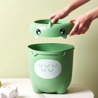 Cubo de basura de plástico para habitación de niños, cubo de basura creativo de dibujos animados, pequeño y bonito - details 0