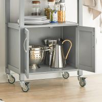 Carrito de Cocina con Ruedas Camarera con Tablero de Acero Inoxidable 60 x 92 x 44 cm ES (Gris) - details 4
