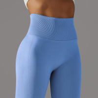Leggings de yoga sin costuras para mujer, ropa deportiva de entrenamiento, pantalones deportivos de cintura alta - details 81