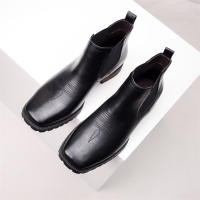 Botas de vaquero occidentales bordadas vintage Botas Chelsea de tacón cuadrado con parte superior baja - details 11