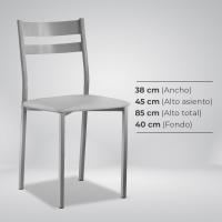 Dos Sillas de Cocina Respaldo Franjas Beige - details 18