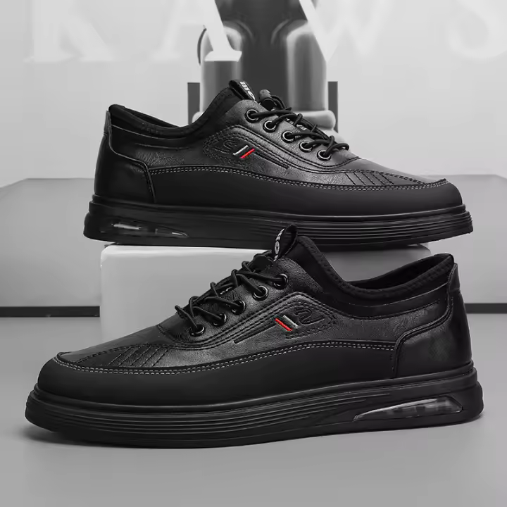 Zapatos Casuales de Negocios de Baja Cintura Four Seasons Tendencia Retro de Cuero con Cordones para Hombres Talla 46 Moda de Pequeño Tamaño - 1