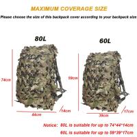 Mochila de Red Camuflaje 3D Cubierta de Mochila de Caza con Corte Láser de 60L - details 1