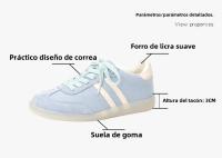 Nuevo verano océano azul suela suave cómodo con cordones de fondo plano estudiante universitario deportes y zapatos de ocio - details 0