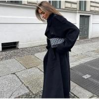 Elegante Abrigo Largo con Cinturón para Mujer Abrigo de Lana de Doble Botón Moda de Calle de Alta - details 7
