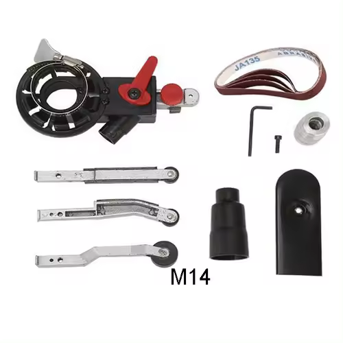 Línea de Trabajo M10/M14 Adaptador de Lijado Conversor de 100/115/125mm Amoladora Angular Eléctrica a Lijadora de Cinturón para Carpintería y Trabajos de Metal DIY - 1