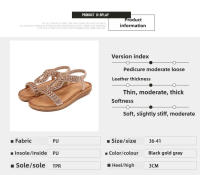 Sandalia Plana Mujer 2025 Punta Redonda con Cristales - Diseño Transpirable Boho Chic, Zapatos de Verano Cómodos para Playa, Fiesta y Diario, Moda Primavera-Verano - details 1