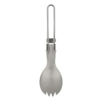 Vajilla plegable de titanio pulido mediano Lixada Spork, utilizada para cenas al aire libre, VIES, camping, mochilas - details 32