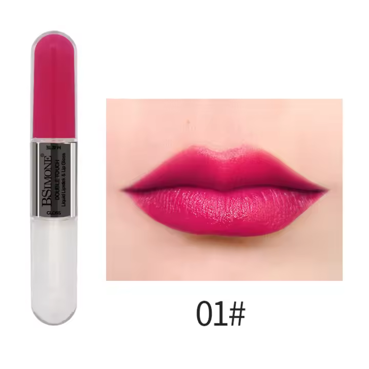 Bsimone-esmalte de labios de doble cabezal, esmalte de labios transparente con luz de agua, esmalte de labios mate antiadherente - 1