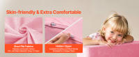 Sofá Infantil 2 en 1 SucceBuy, Sofá Plegable Suave con Reposabrazos, Hecho de Esponja 28D y Pelo Corto, Se Transforma de Silla para Niños Pequeños a Sofá, Ideal para Jugar o Relajarse, Tamaño Mediano, Rosa - details 6