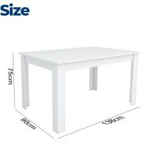 Comedor, Modelo Denver, para salón, Cocina, Acabado Blanco y Cambria, Dimensiones 138 (Largo) x 90 (Ancho) x 75 (Alto) (Blanco/Madera) - details 12