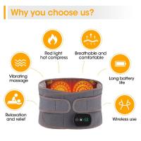 Cinturón de masaje lumbar con compresa caliente ajustable, soporte para la parte baja de la espalda, alivio del dolor, masajeador de cintura con calor - details 0
