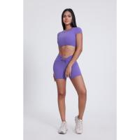 Shorts deportivos de cintura alta con lazo para mujer, para gimnasio, yoga, fitness y entrenamiento. - details 5