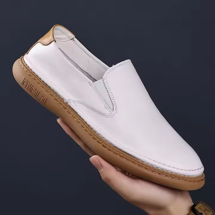 Zapatos de los hombres de primavera de un pedal zapatos casuales de suela suave mocasines de piel de vaca transpirable versátil cuero beanie zapatos - 1