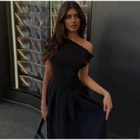 OUWU- Vestido de manga larga para mujer, elegante color sólido con abertura frontal, de moda para primavera y verano 2024 - details 29