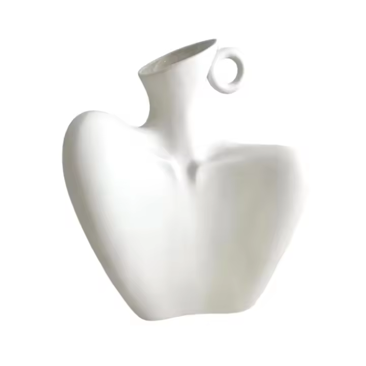 Florero de cerámica con forma de cuerpo femenino, florero pequeño minimalista de cerámica, estatua de cuerpo blanco para decoración del hogar - 1