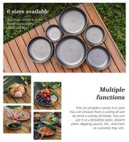 Platos de titanio, platos, sartén para exteriores, bandeja de comida para acampar, vajilla duradera, platos apilables para servir - details 5