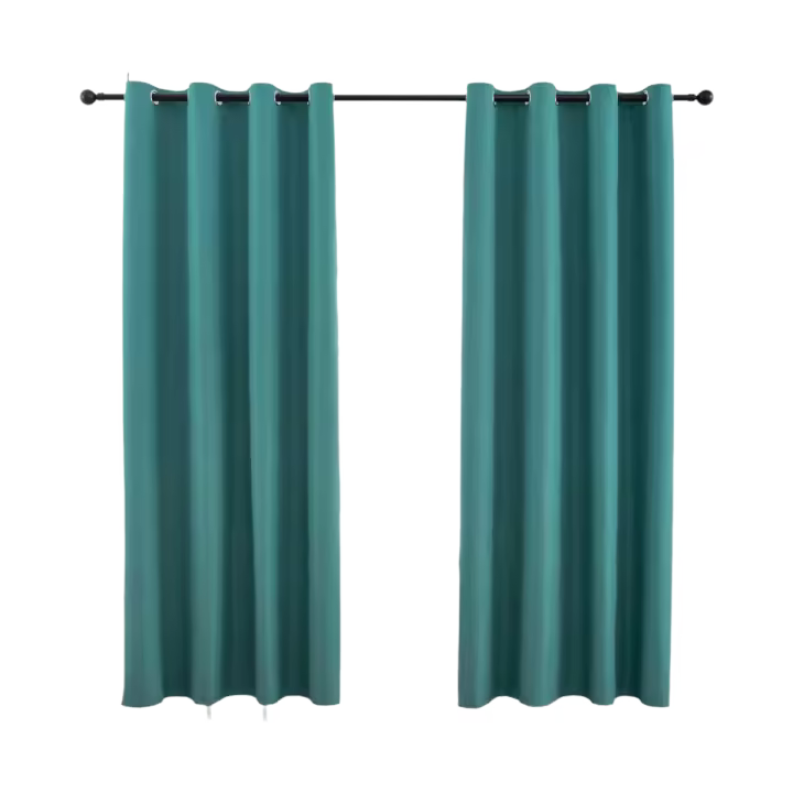 Cortinas Modernas De 100% Negro Con Grommet Top En Tela Suave Color Sólido Para Sala De Estar Y Dormitorio - 1