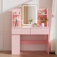 Mesa de Maquillaje LED Regulable Vanity con 2 Cajones y 4 Estantes Estante Inferior - details 22