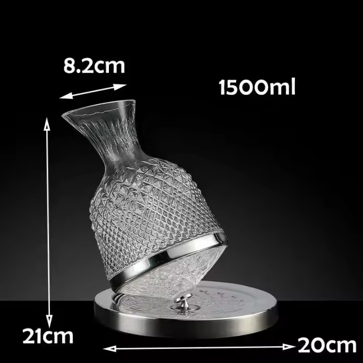 Vaso giratorio de 360 ​​grados de alta calidad, botella de 1500ml, dispensador de vino, aireador, espejo, tarro, regalo, decoración de bar - 1