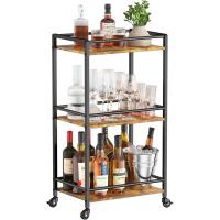 Carrito de Servicio de té con Ruedas con Bloqueo,Carrito de Cocina y Alcohol para Comedor - details 3