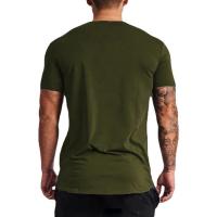 Camiseta de manga corta con cuello en V para hombre, prenda deportiva de algodón, ajustada, transpirable, para correr al aire libre - details 8