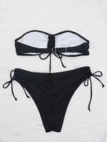 Bikini corto de cintura alta para mujer, traje de baño, ropa de playa - details 3