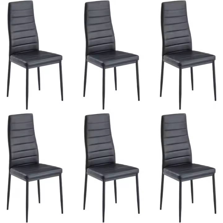Sillas de Comedor Modernas, Asiento Grueso Acolchado, Respaldo Juego Sillas de Cocina (Negro) - 1