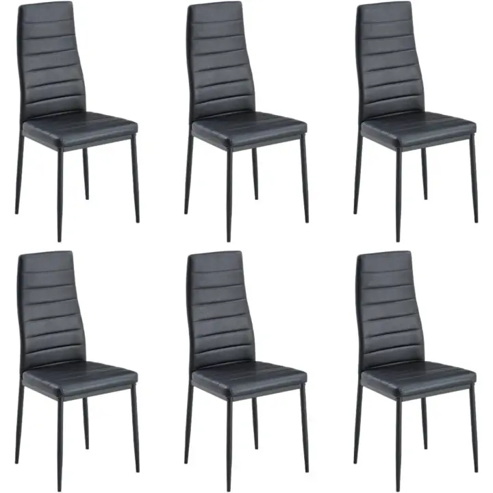 Sillas de Comedor Modernas, Asiento Grueso Acolchado, Respaldo Juego Sillas de Cocina (Negro) - 1