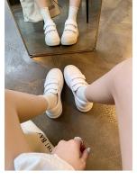Zapatos blancos de velcro de suela gruesa, nuevos zapatos de tablero deportivos casuales plateados - details 11
