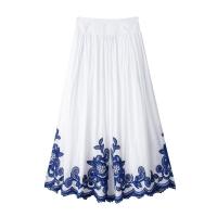 BUNO-2025 otoño nueva ropa de mujer estilo europeo y americano camisa casual con bordado en contraste conjunto de media falda - details 5