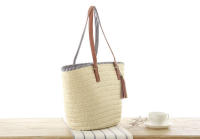 Bolso de playa tejido de hierba con borla colgante para mujer, un hombro, Simple, a la moda, nuevo - details 2