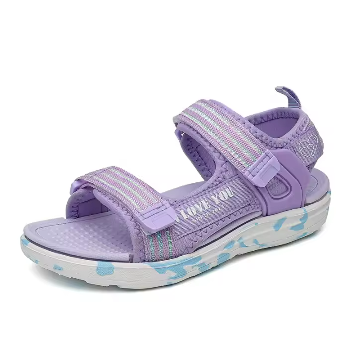 Sandalias planas para niños y niñas, zapatillas de suela suave para playa, zapatos informales de moda con Velcro para verano - 1