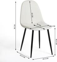 Juego de 4 sillas giratorias de ante para comedor con asiento acolchado, sillas de diseño para salón o cocina, con patas de metal negro, marrón - details 45