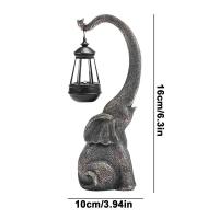 Estatua de Elefante de Resina Solar Decoración de Jardín Única Lámpara de Figura de Artesanía Retro para Escritorio - details 5