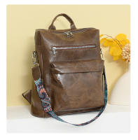 Mochila retro de cuero PU para mujer, bolso de hombro antirrobo, mochila de viaje de ocio, bolso para portátil de gran capacidad - details 17